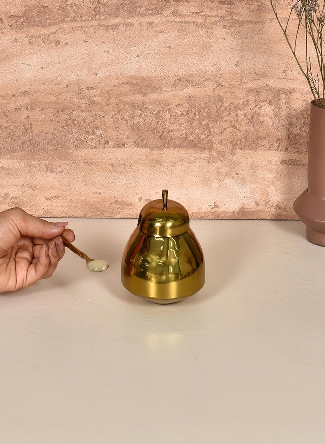 إيلان وعاء سمن إيلان دباحس آند دايز مع غطاء وملعقة، وعاء سمن وزيت من الفولاذ المقاوم للصدأ (250 مل، لون ذهبي عتيق) - Image 1